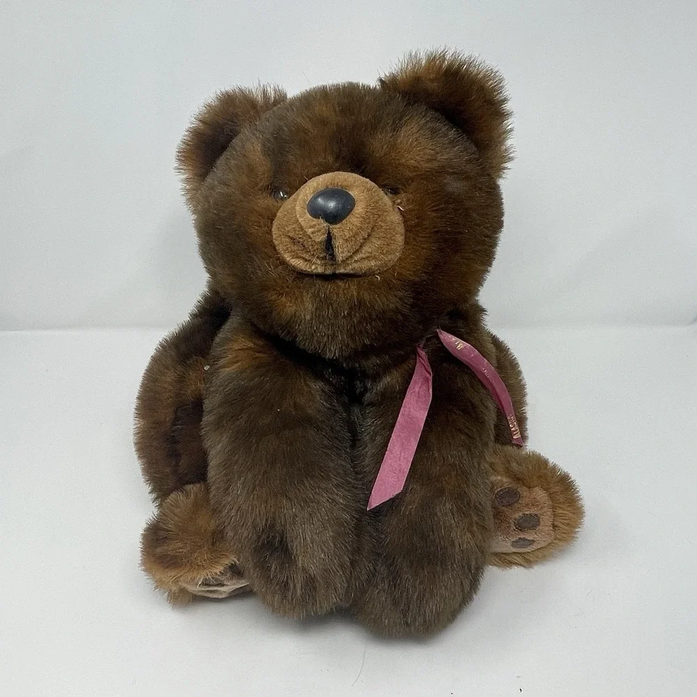 Vintage MJC World of Quality Brown Teddy Bear Alaska Ribbon 1992 17